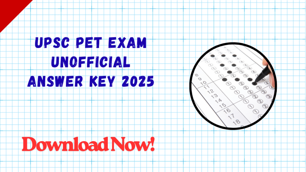 UPSC PET Exam answer key 2025